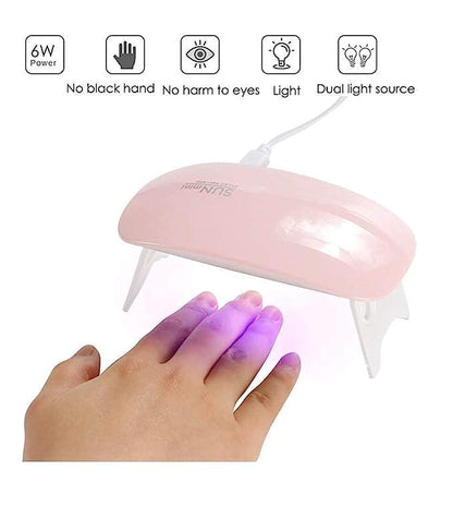 Mini Nail Polish Dryer With LED UV Light (Multicolor)