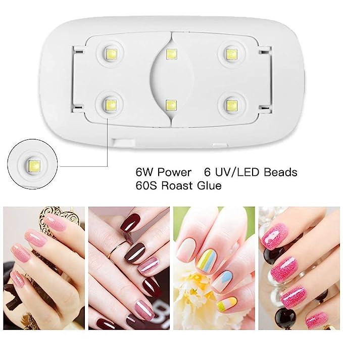 Mini Nail Polish Dryer With LED UV Light (Multicolor)