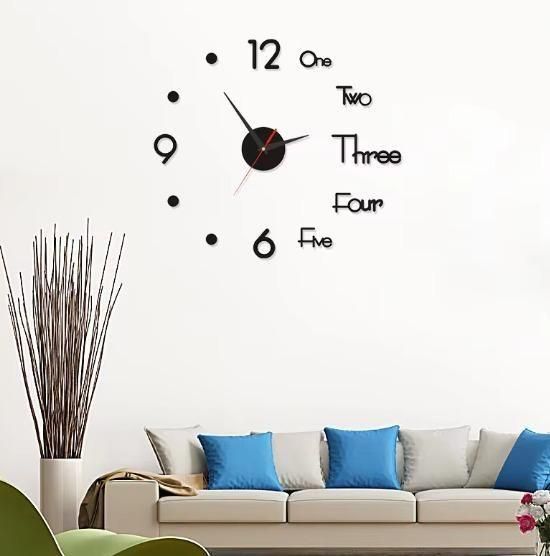 Non-Ticking DIY Wall Clock Sticker